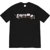 Camiseta de Algodón Puro de Estilo Europeo Transfronterizo, Tendencia Original 24Ss, Camiseta de Manga Corta con Estampado de Letras y Pintura en Spray Graffiti