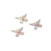 Chapado en Oro de 14K Galvanizado Circonio Colorido Super Hada Mariposa Colgante DIY Pulsera Hecha a Mano Collar Pendientes Joyería Colgante Colgante
