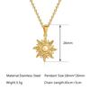 Nuevo collar con colgante de sol hidráulico tridimensional de acero inoxidable transfronterizo, personalidad simple, cadena de clavícula de acero de titanio corta para mujer