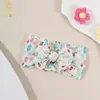 Nueva diadema transfronteriza para niños, diadema con lazo estampado para bebé, diadema elástica de nailon para bebé