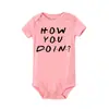 ¿Cómo estás Mono de una pieza de manga corta para niños, lindo, con letras, de verano, ropa nueva para bebés