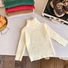 Ropa para Niños 2025 Invierno Suéter de Cuello Alto de Color Puro Estilo Coreano Suave y Ceroso para Niños y Niñas, Camisa Gruesa de Jersey para Niños