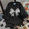 Camiseta de Manga Corta con Estampado de Lazo, Estilo Nuevo de Verano para Mujer, Estilo Casual Perezoso, Top Oversize Holgado de Marca Trendy Ins
