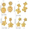 Aretes de flor dorada para mujer, aretes versátiles de moda de lujo ligero, diseño de nicho con un toque de alta gama, comercio exterior transfronterizo