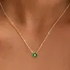 Amazon Transfronterizo Nuevo Collar de Trébol de Lujo, Cadena de Clavícula Minimalista Estilo Bosque Piedra de Nacimiento, Fresco y Sencillo para Mujeres de Vacaciones