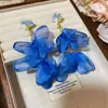 Pendientes de Borla con Forma de Gota de Agua y Circonita Azul Estilo Francés, Lujo Ligero y Sensación de Alta Gama, Pendientes de Moda Versátiles con un Diseño Único