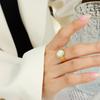 Moda retro francesa temperamento de socialité viento conchas blancas óvalo comodín transfronterizo anillo de acero de titanio venta al por mayor fábrica de joyería