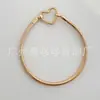 Pulsera Pandora de Cobre Blanco Plateado para el Día de San Valentín, Cadena de Serpiente con Colgante de Corazón, Tira Larga, Cierre de T con Corazón Entrelazado, Pulsera DIY