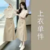 Vestido Chemise Elegante Estilo Francês para Mulheres, Novo Estilo de Verão, Muito Bonito, Conjunto Completo de Saia Longa e Terno Profissional