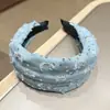 Faixa de Cabelo Jeans Desgastado Boho com Lantejoulas Rasgada 2025 Novo Design de Nicho para Sair