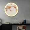 Pintura Decorativa Redonda de Mapa Pintura Luminosa Led Pintura Colgante de Entrada Oficina Sala de Té con Pintura de Luz Mural de Sala de Estar Estilo Chino Nuevo