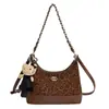 Bolso Retro de Pequeña Fragancia Estampado de Leopardo para Mujer 2025 Nuevo Bolso de Cadena para la Axila Bolso de Mano Hombro Cruzado