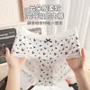 Calcinha Feminina Plus Size Estilo Retrô Francês de Cintura Média com Bolinhas e Renda, Cobertura Ampla nos Quadris, Roupa Íntima Feminina Sem Costura 388