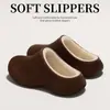 Pantuflas de algodón EVA impermeables, estilo nuevo para hombre, invierno, antideslizantes, de suela gruesa, aptas para usar en interiores y exteriores, con diseño de punta cerrada, y diseñadas para mantener los pies calientes, también disponibles como juego de pareja