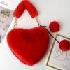 Bolsa de Felpa con Forma de Corazón de Moda 2026 para Mujer, Bolso de Mano, Cruzado, Pinza para el Cabello con Forma de Corazón, Billetera