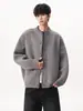 Directo de Fábrica Otoño/Invierno 2026 Grueso Patchwork Falso Dos Piezas Cardigan de Punto Suéter Exterior Casual Suelto Fresco Desaliñado para Hombre