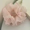 Scrunchie de Rede com Pérolas Estilo Coreano para Mulheres, Prendedor de Cabelo de Alta Qualidade e Elegante para Penteados de Coque, Acessório de Cabelo t