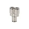Conector de Tubo de Ar Pe-8 Três Vias Pyw8-6 Diâmetro Variável Pu Passagem Direta Pm Divisória Pv Cotovelo Todo em Cobre Niquelado Conector de Engate Rápido