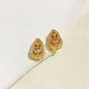 Alta Retención de Color Oro Brillante de 14K Incrustado Zirconio Corazón Calabaza Perforada Cuentas Sueltas DIY Pulsera de Cristal Collar con Accesorios de Joyería de Cuentas