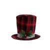 Amazon Árbol de Navidad Creativo Sombrero a Cuadros Negro y Rojo Vintage Estrella en la Punta Decoración Navideña