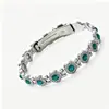 Pulsera Magnética Redonda Popular con Diamantes Completos Transfronteriza Moda Europea y Americana Hebilla de Fila Única Pulsera Antiestática para Mujer Lista para la Venta