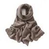 Coleção outono e inverno: Cachecol e xale de tricô de cashmere liso, design unissex, com padrão vazado, moderno, versátil e quente