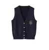 Conjunto de Uniforme Escolar Coreano Estilo Academia Unisex Chaleco de Punto Uniforme Uniforme de Clase Atuendo para Foto de Graduación Performance