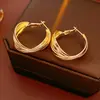 Pendientes de Aro Trenzado con Pasador de Plata Minimalistas de Moda Personalidad Estilo Fresco Versátiles Elegantes de Gama Alta Venta al por Mayor
