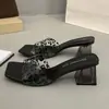 Chanclas transparentes florales súper bonitas para usar al aire libre, chanclas cómodas, tacón grueso, sandalias estilizadas, nuevo estilo de hada 2026