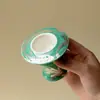 Ino Kiyomatsu Verde Turquesa Color Plata Pez Quemador de Incienso Cerámico Inspirado en Zen Quemador de Incienso de Alta Gama para Ceremonia de Incienso y Decoración de Madera de Águila