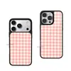 Funda de Teléfono Estilo Coreano Rosa y Blanco Cuadros Vichy Simple iPhone 17/18 Pro Max Nueva Funda Protectora