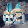 2023 transfronteiriço novo Riman Chuyin futuro cosplay 3D impressão digital moletom com capuz zíper pullover