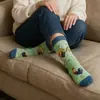 Calcetines hechos a medida con jacquard de dibujos animados, algodón puro, estilo de pintura al óleo de moda, diseños personalizados y pedidos de exportación desde Zhuji