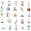 50 Adesivos de Objetos Transparentes Dos Desenhos Animados Criativos Material Pet DIY Telefone Móvel Caso Hand Ledger Decoração Adesivos À Prova D' Água