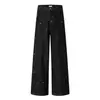 A130 Moda callejera americana de alta gama para hombre y mujer, diseño retro de alta gama con cuentas de colores, jeans rectos holgados para hombre