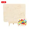Dia das Crianças Quadro de Desenho DIY Pai e Filho Quadro de Argila Floco de Neve Pintura Graffiti Colorir Jardim de Infância Quadro de Desenho de Madeira Suporte