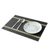 Teslin Placemat pvc Tapete de café listrado nórdico ins impermeável Tapete de mesa Hotel Home Isolamento térmico positivo e reverso disponível