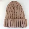 Sombrero de invierno coreano para mujer con volantes sombrero de lana de comercio exterior sombrero de punto sombrero grueso de color liso venta al por mayor