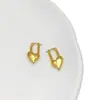 Brincos de Coração Brilhantes em Forma de U, Estilo Coreano e Japonês, Fashionable, Compactos, Banhados a Cobre Dourado, Simples e Únicos, Exquisitos e Versáteis para Uso Diário