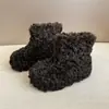 Botas Curtas de Lã de Cordeiro para Mulheres, Estilo Coreano, Versáteis, Bico Redondo, Sola Plana, Botas de Neve, Forradas com Lã Fleece, Espessadas, Botas Curtas Quentes para Mulheres
