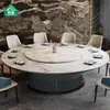 Caixa de Hotel Elétrica Mesa Redonda Grande Salão de Banquetes Clube Privado Mesa de Jantar Elétrica Ardósia Personalizada Mesa de Jantar Comercial de Alto Padrão