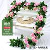 Simulación rosa ratán colgante de pared flor falsa ratán tubería de agua tubo de aire acondicionado decoración interior sala de estar planta vid de techo