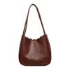 Bolsa de mão tecida de alta qualidade com padrão vintage para mulheres, nova bolsa de ombro grande da moda 2026, bolsa tote versátil