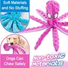 Juguetes Chirriantes para Perros - Juguetes de Felpa de Pulpo para Perros Masticadores Agresivos Sin Relleno Crujiente Duradero Interactivos