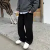 Calça casual preta 2026 novo modelo para primavera e outono, calça longa reta solta masculina, estilo japonês, casual de verão, cor sólida