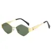 Gafas de Sol Retro Francesas con Marco Metálico en Forma de Rombo Arco del Triunfo para Mujer Estilo Callejero Estilo Sexy Gafas de Sol de Celebridad de Internet Aspecto Moderno y Adelgazante-
