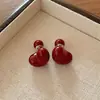 Pendientes de Año Nuevo de Otoño e Invierno, Rojo Ancora de Alta Gama, Femeninos, Pendientes de Nicho de Alta Gama, Pendientes Versátiles al por Mayor