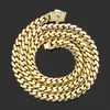 Hip-Hop Europeo y Americano Transfronterizo Collar Cubano Brillante de Oro de 14K Joyería de Moda de Alta Calidad para Hombres Collar Personalizado Personalización