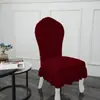 Fundas de silla engrosadas al por mayor con falda, fundas elásticas para silla de hotel, fundas universales de una pieza simples para taburete, fundas para mesa de comedor y sillas