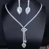 Artículos de Venta Caliente Transfronterizos Europeos y Americanos: Conjunto de Joyería Gota de Agua Verde Esmeralda, Collar de Joyería de Alta Gama, Pendientes de Cristal, Accesorios